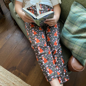 Fox print organic cotton pyjama trousers