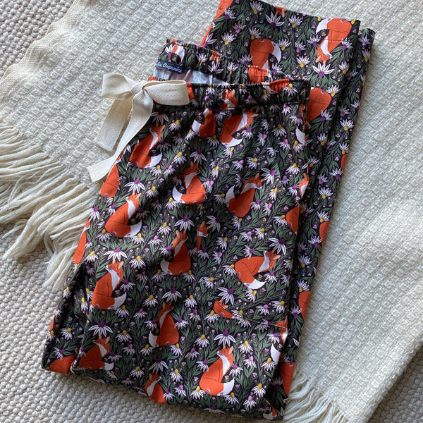 Fox print organic cotton pyjama trousers