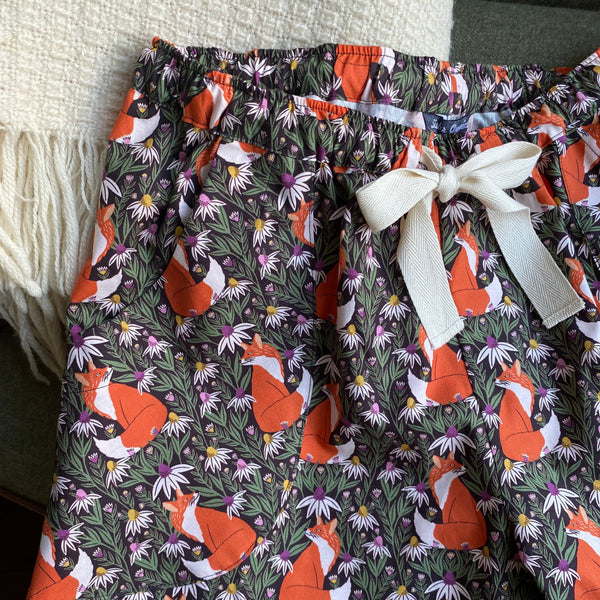 Fox print organic cotton pyjama trousers