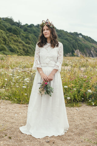 'June' lightweight linen bridal skirt