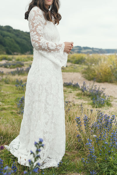 'Willow' flared sleeve lace bridal dress