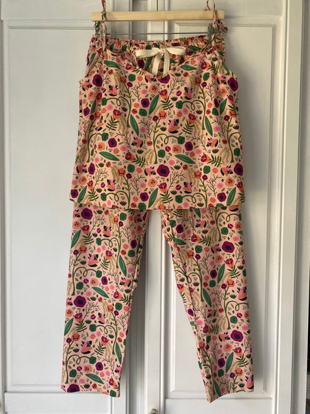 Flowers & leaves set - pyjama trousers & cami