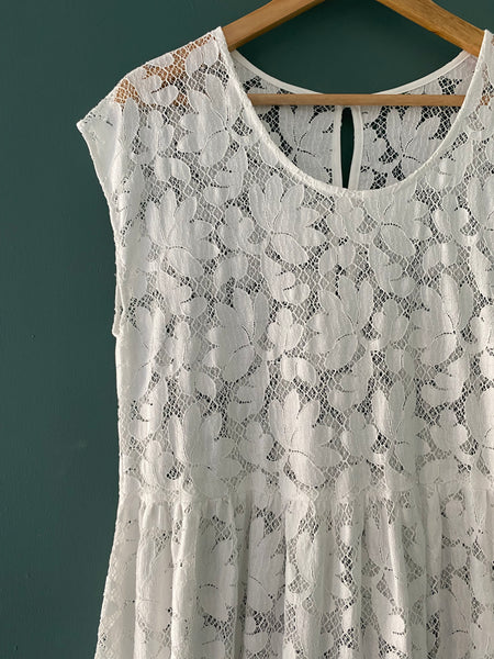 'Petal' loose fitting cotton lace dress