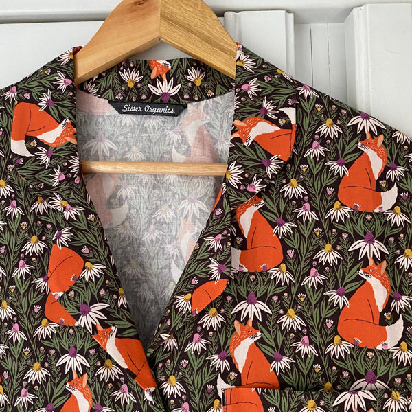 Fox print organic cotton pyjamas trousers & shirt