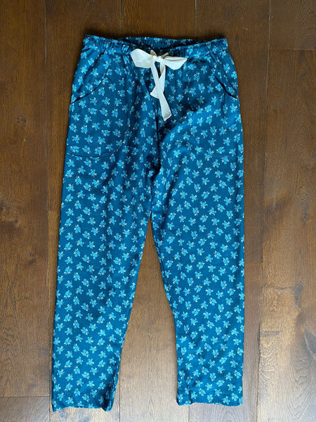 SALE Teal rose organic cotton pyjamas trousers