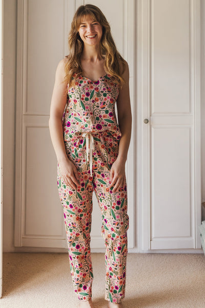 Flowers & leaves  - pyjama trousers