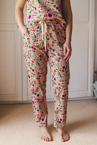 Flowers & leaves  - pyjama trousers