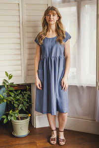 Marlin blue linen dress