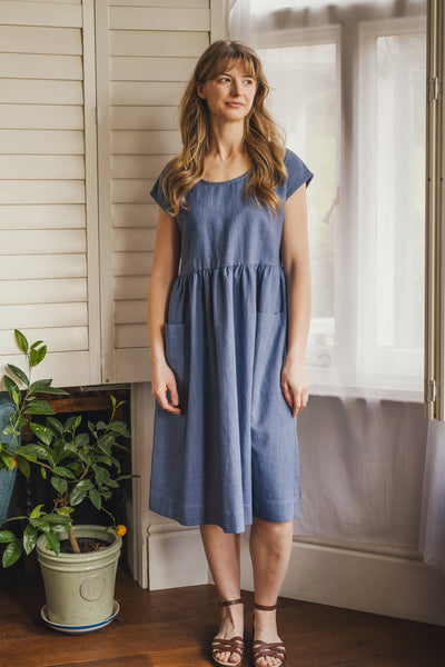 Marlin blue linen dress