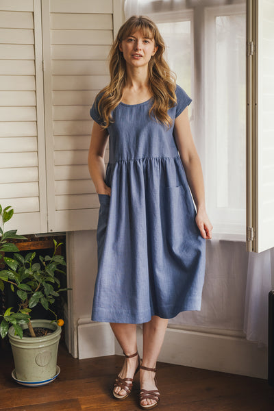 Marlin blue linen dress