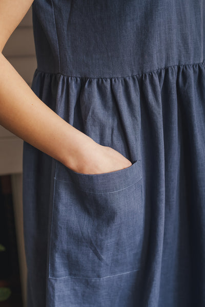 Marlin blue linen dress