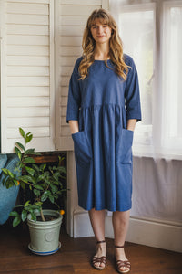 Sadie blue linen dress