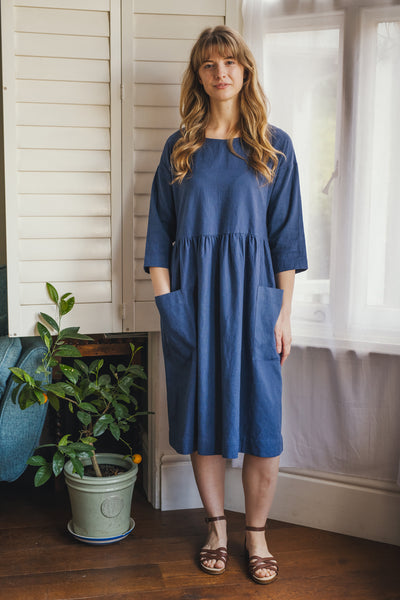 Sadie blue linen dress