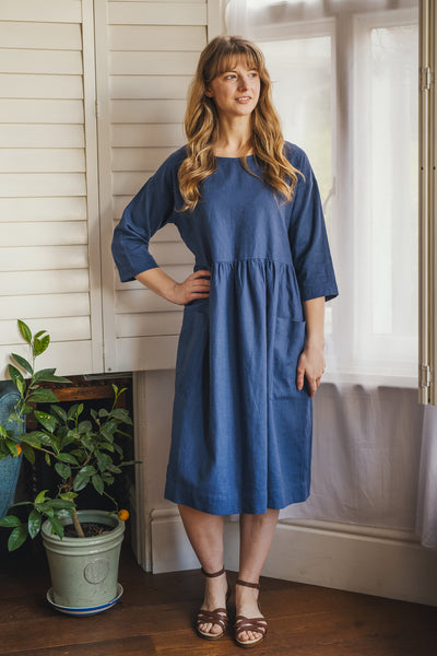 Sadie blue linen dress