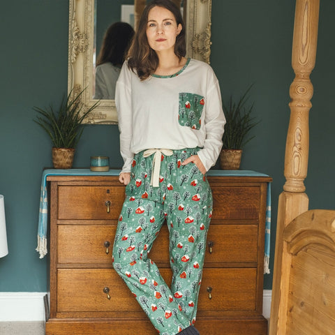 Cosy Christmas - organic cotton pyjama set, trousers & long sleeve top