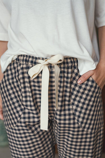 Gingham organic cotton pyjamas trousers