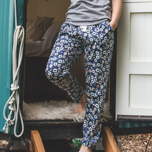 SALE - Floral print organic cotton pyjama trousers