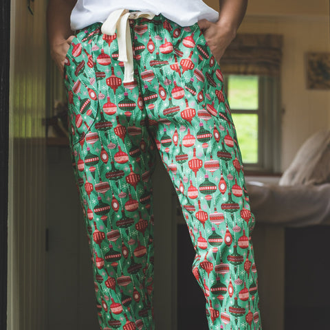 Christmas bauble print organic cotton pyjama trousers