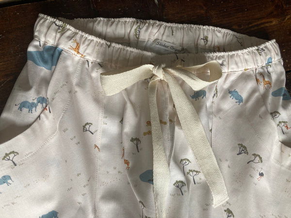 SALE - Safari print organic cotton pyjama trousers size M