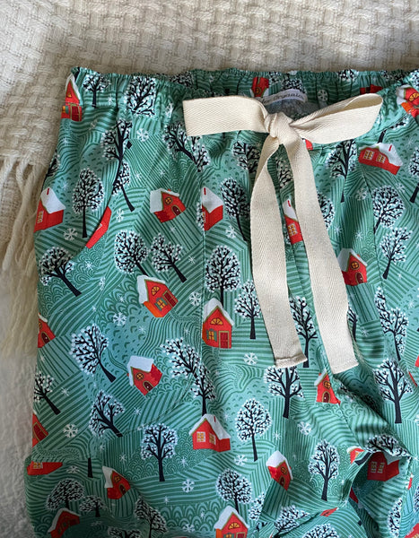 SALE Cosy Christmas print organic cotton pyjama trousers